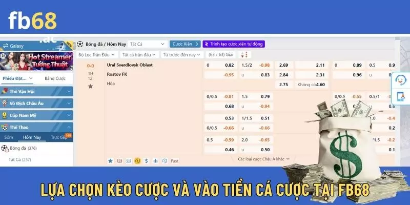 Phân tích tỷ lệ kèo và vào tiền cá cược nhanh chóng tại FB68